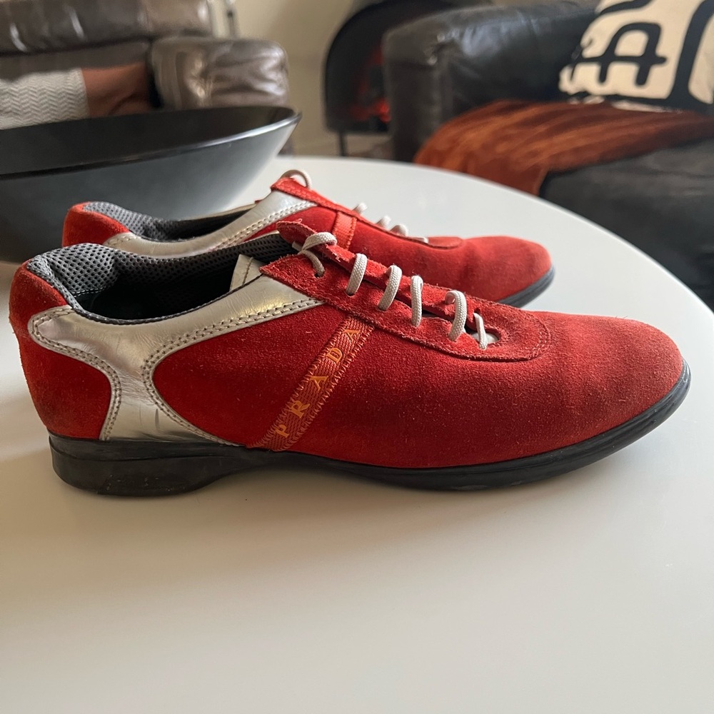 Prada Rust and Silver Women’s tennis shoes trainers Italy 38 1/2 - Picture 7 of 7